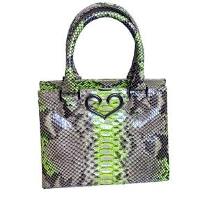 RAMIRO ENCIZO Petit Noor Yellow Neon Python Bag Snakeskin Handbag Mini Satchel